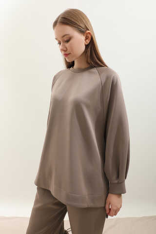 Pantolonlu Sweat Takım Vizon - 10