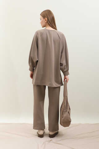 Pantolonlu Sweat Takım Vizon - 11