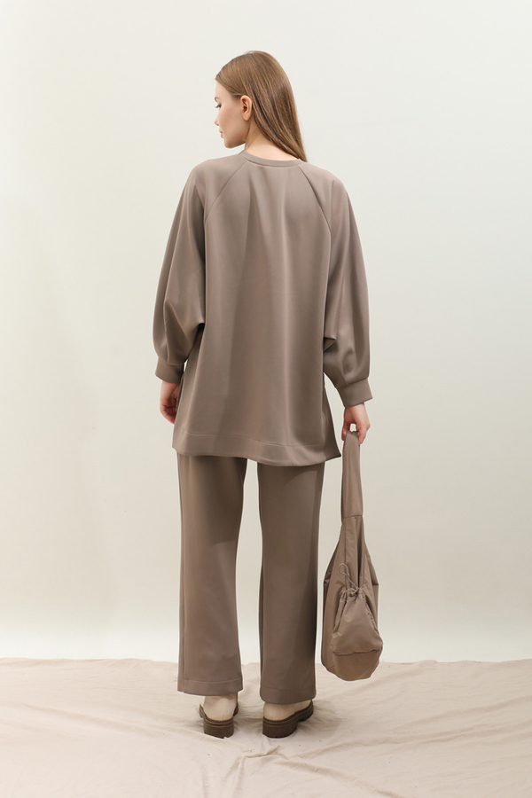 Pantolonlu Sweat Takım Vizon - 11