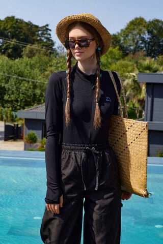 Paraşüt Deniz Pantolonu Siyah - 1