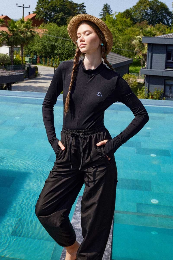 Paraşüt Deniz Pantolonu Siyah - 6