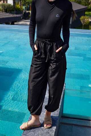 Paraşüt Deniz Pantolonu Siyah - 4