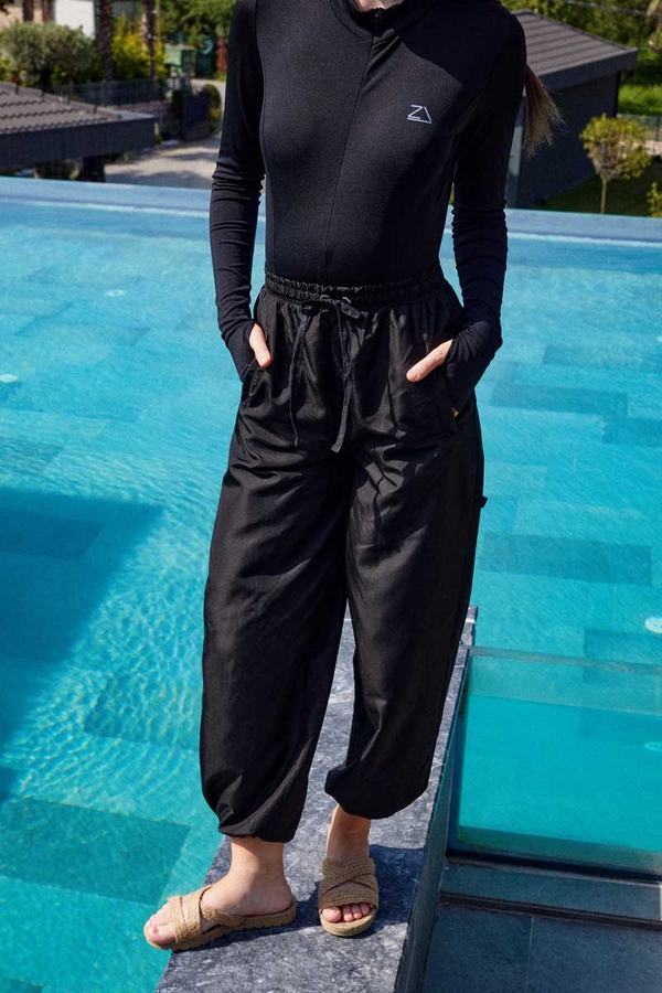 Paraşüt Deniz Pantolonu Siyah - 4