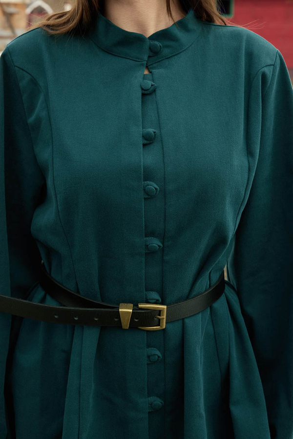 Parça Dikişli Gömlek Petrol - 6