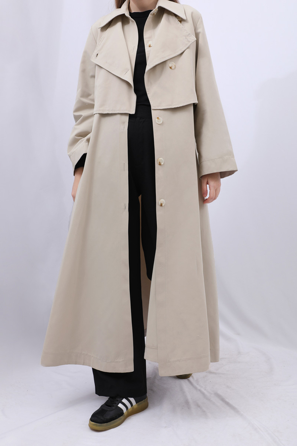 Parçalı Kloş Trençkot Taş - 2