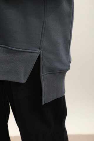 Parmak Geçirme Detaylı Sweatshirt Antrasit - 6