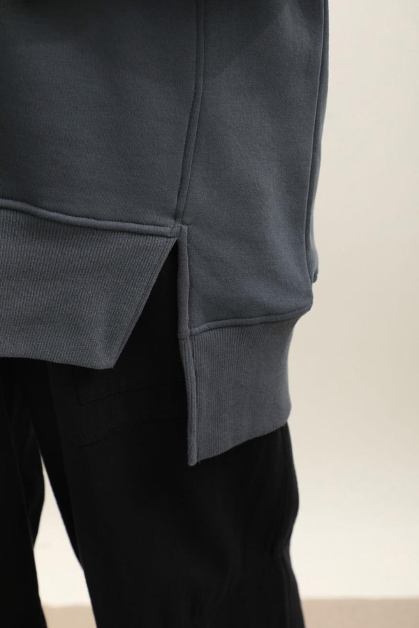 Parmak Geçirme Detaylı Sweatshirt Antrasit - 6