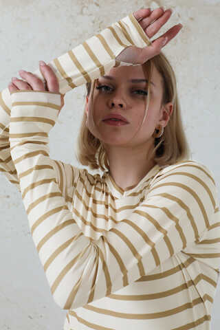 Parmaklı Çizgili Body Camel - 4