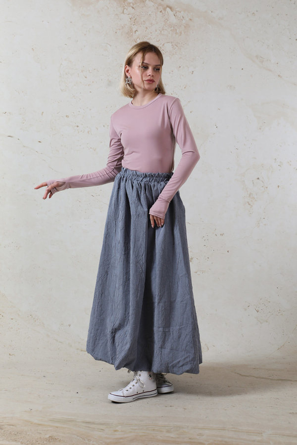 Parmaklı Düz Body Pudra Pembesi - 2