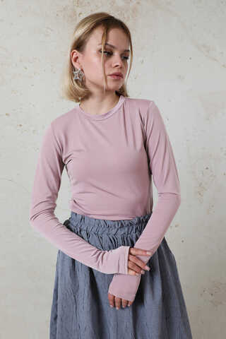 Parmaklı Düz Body Pudra Pembesi - 4