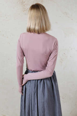 Parmaklı Düz Body Pudra Pembesi - 5