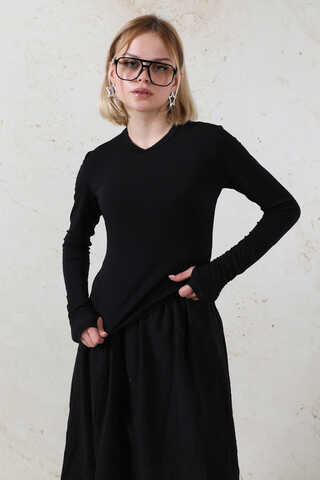 Parmaklı Düz Body Siyah - 4