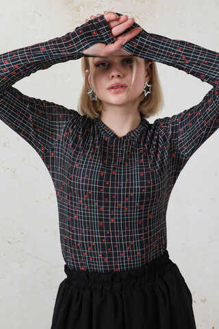 Parmaklı Kalp Body Siyah - 3