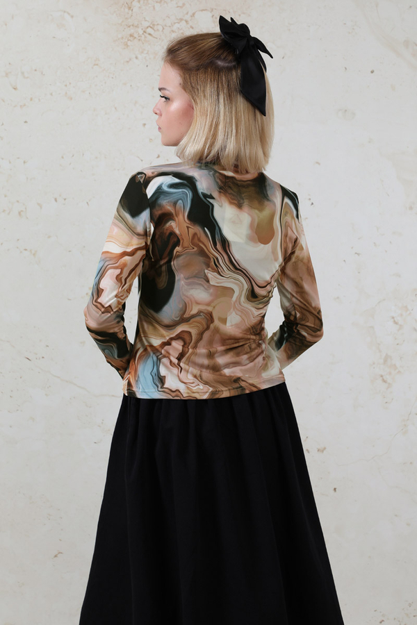 Parmaklı Soyut  Body Bej - 6