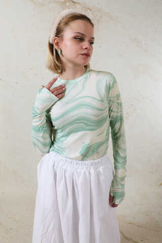 Parmaklı Soyut Body Mint - 3