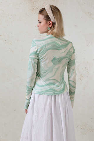 Parmaklı Soyut Body Mint - 6