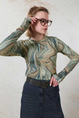 Parmaklı Soyut  Body Yeşil - 4