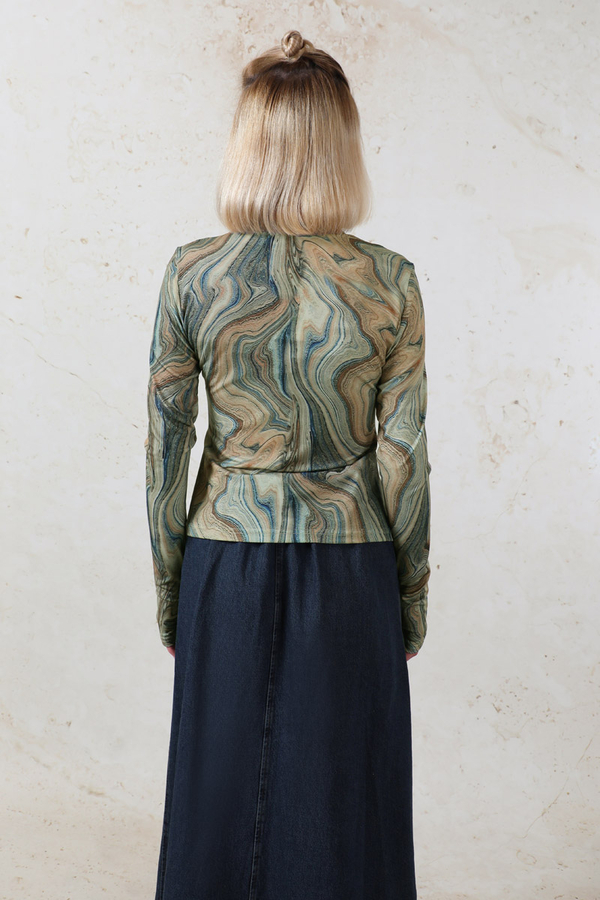 Parmaklı Soyut  Body Yeşil - 6