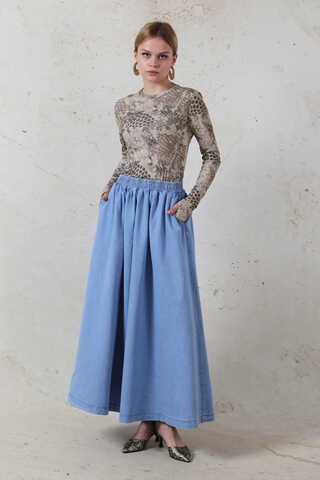 Parmaklı Yılan Desen  Body Haki - 2