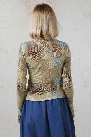 Parmaklı Yılan Desen  Body Mavi - 6