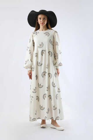 Pattern Embroidered Dress Black - 3