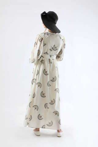 Pattern Embroidered Dress Black - 6