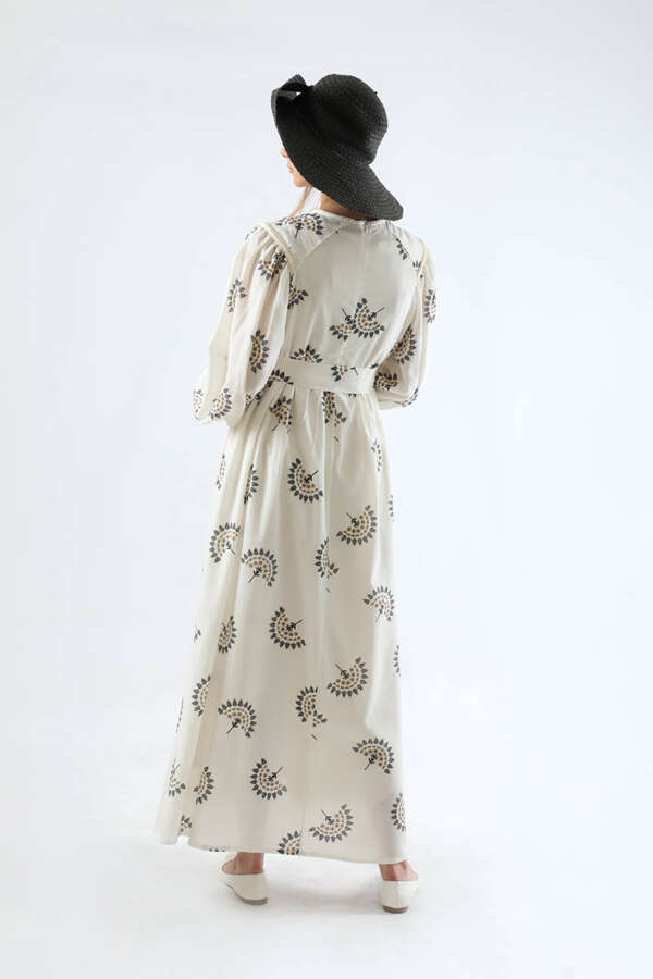 Pattern Embroidered Dress Black - 6