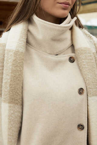 Patterned Bouclé Scarf Mink - 7