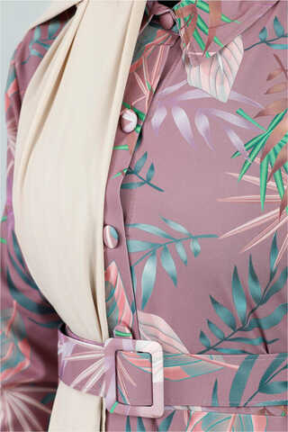 Patterned Dress Purple - 3