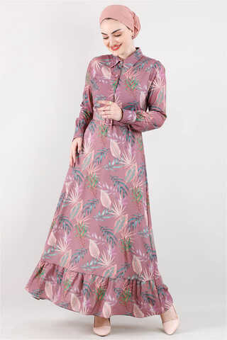 Patterned Dress Purple - 1