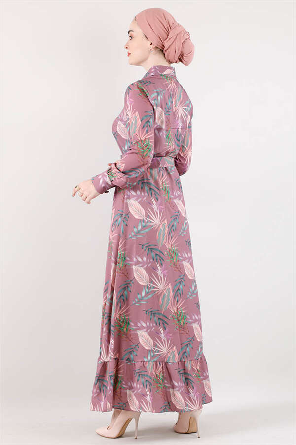 Patterned Dress Purple - 4