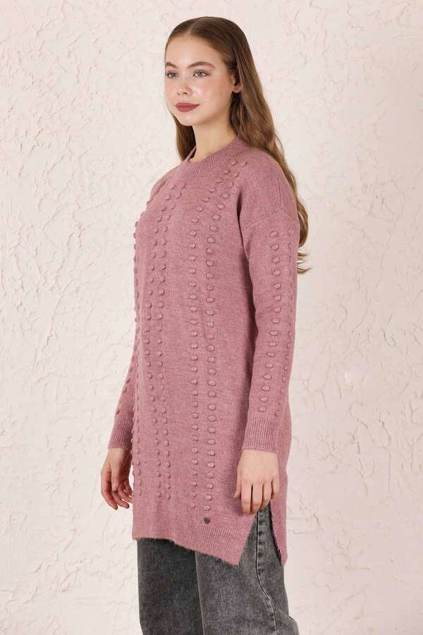 Patterned Sweater Dried Rose - 1