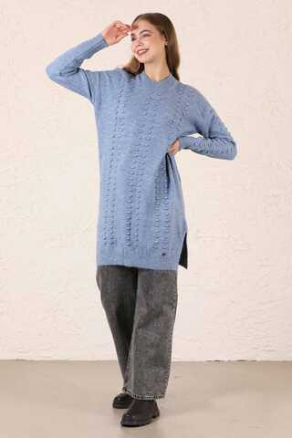 Patterned Sweater İndigo - 3