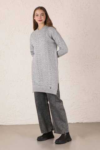 Patterned Sweater Light Gray - 3