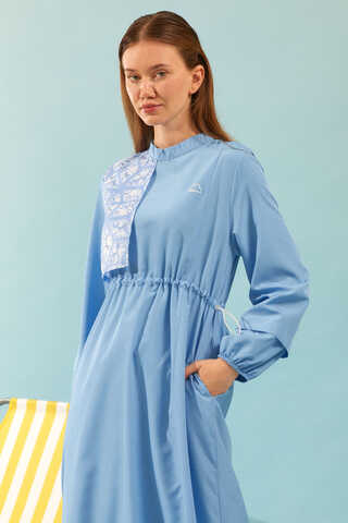 Patterned Swimsuit Set Baby Blue - 4