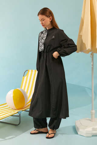 Patterned Swimsuit Set Black - 3