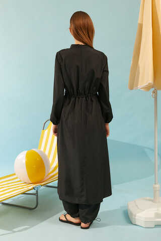 Patterned Swimsuit Set Black - 5