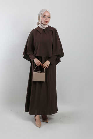 Pelerinli Elbise Acı Kahve - 1