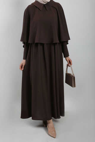 Pelerinli Elbise Acı Kahve - 2