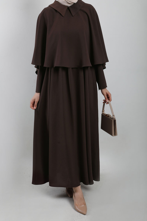 Pelerinli Elbise Acı Kahve - 2