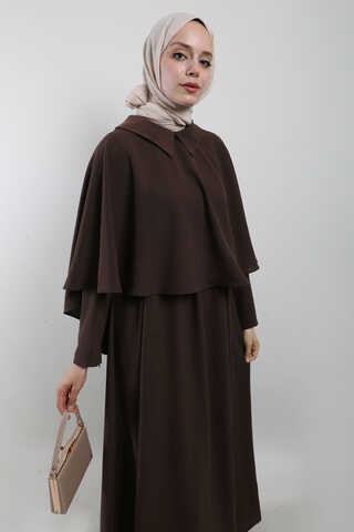 Pelerinli Elbise Acı Kahve - 4