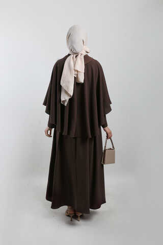 Pelerinli Elbise Acı Kahve - 6