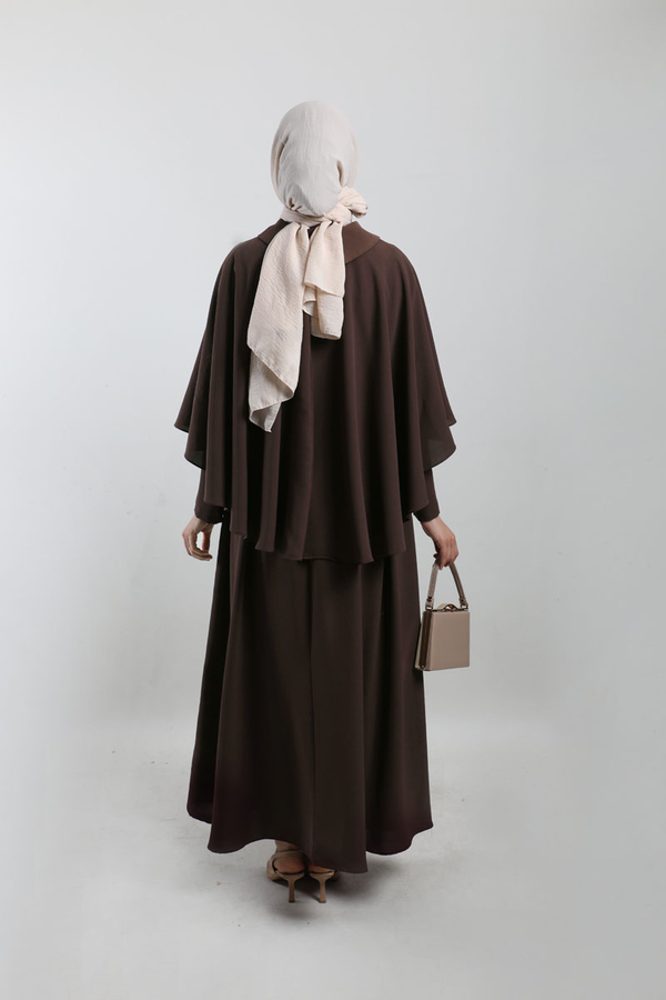 Pelerinli Elbise Acı Kahve - 6