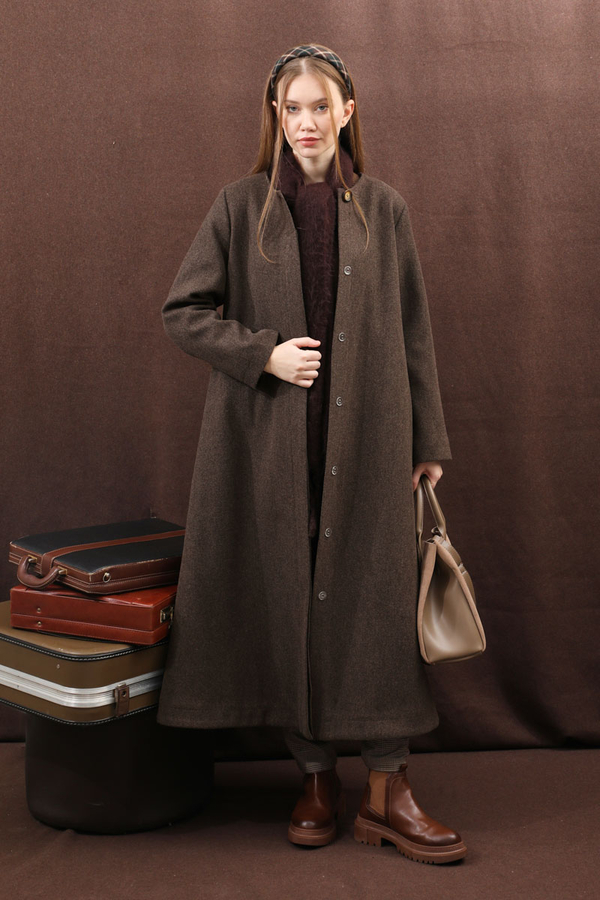 Pelerinli Kaban Kahverengi - 7