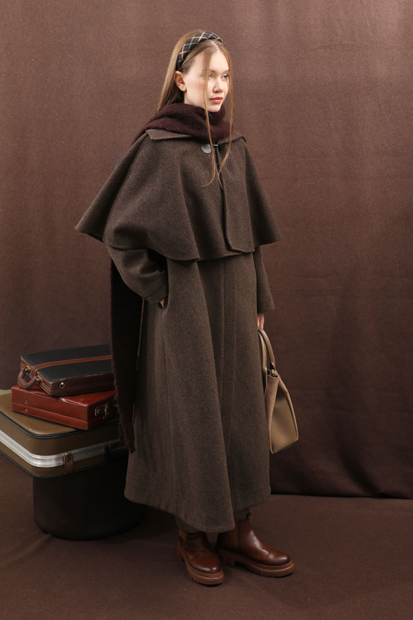 Pelerinli Kaban Kahverengi - 11