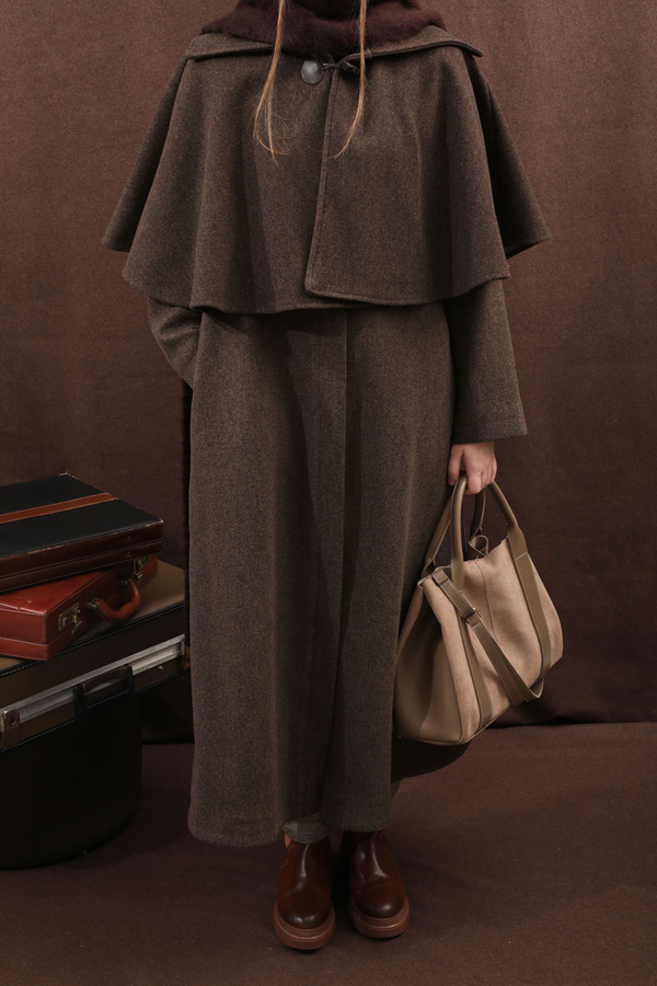 Pelerinli Kaban Kahverengi - 12