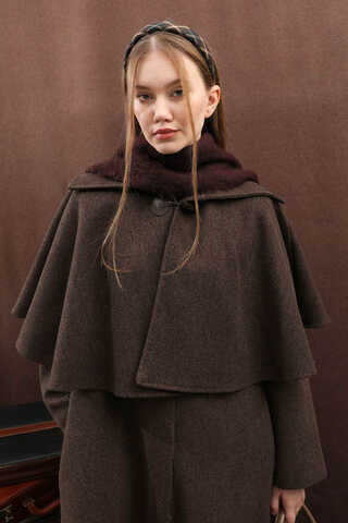 Pelerinli Kaban Kahverengi - 13