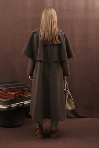 Pelerinli Kaban Kahverengi - 14