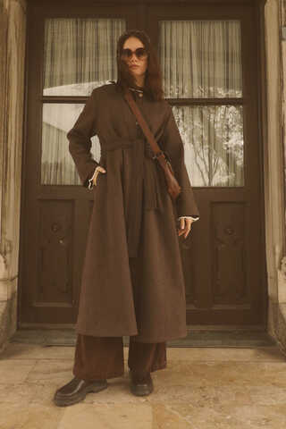 Pelerinli Kaban Kahverengi - 2