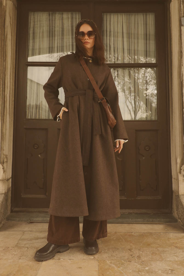 Pelerinli Kaban Kahverengi - 2